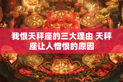我恨天秤座的三大理由 天秤座让人憎恨的原因