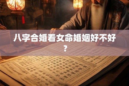 八字合婚看女命婚姻好不好？