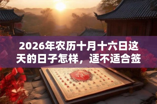 2026年农历十月十六日这天的日子怎样，适不适合签约？