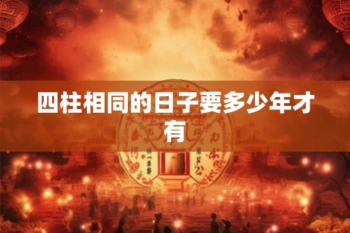 四柱相同的日子要多少年才有