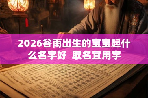 2026谷雨出生的宝宝起什么名字好  取名宜用字