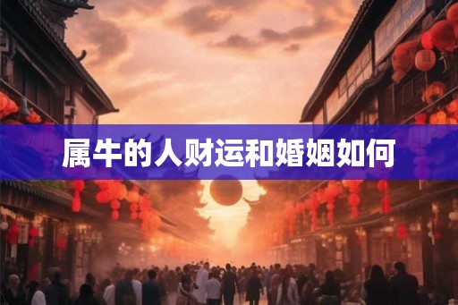 属牛的人财运和婚姻如何