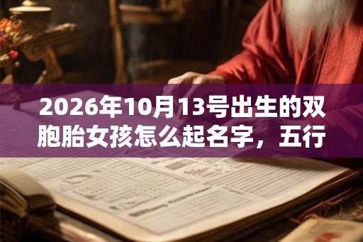 2026年10月13号出生的双胞胎女孩怎么起名字，五行属什么？