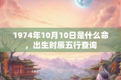 1974年10月10日是什么命，出生时辰五行查询
