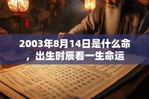 2003年8月14日是什么命，出生时辰看一生命运