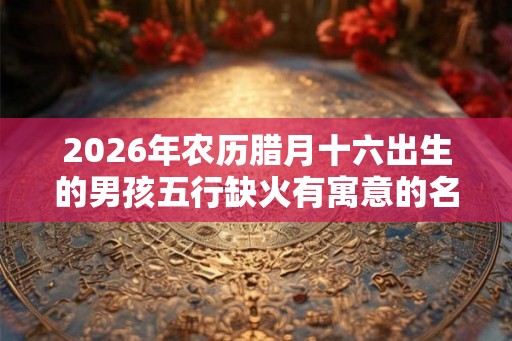 2026年农历腊月十六出生的男孩五行缺火有寓意的名字推荐