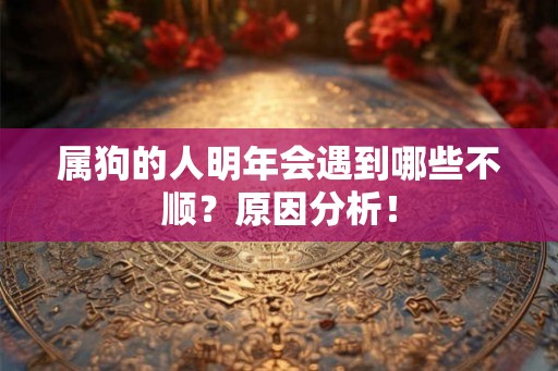 属狗的人明年会遇到哪些不顺？原因分析！