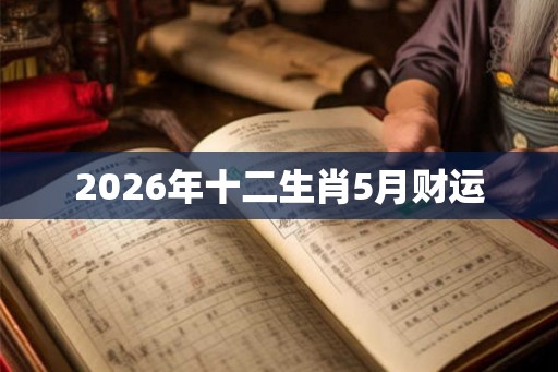 2026年十二生肖5月财运