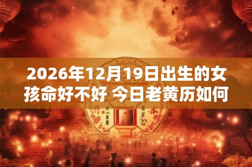 2026年12月19日出生的女孩命好不好 今日老黄历如何
