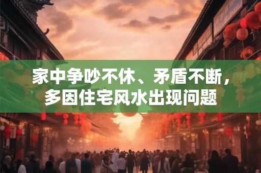 家中争吵不休、矛盾不断，多因住宅风水出现问题