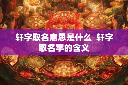 轩字取名意思是什么  轩字取名字的含义