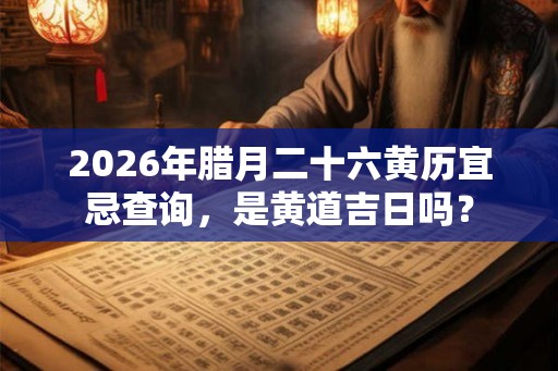 2026年腊月二十六黄历宜忌查询，是黄道吉日吗？