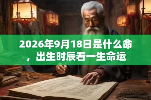 2026年9月18日是什么命，出生时辰看一生命运