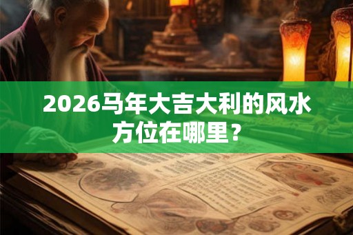 2026马年大吉大利的风水方位在哪里？