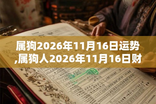 属狗2026年11月16日运势,属狗人2026年11月16日财运,生肖狗2026年11月16日运势