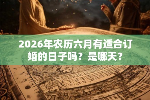 2026年农历六月有适合订婚的日子吗？是哪天？