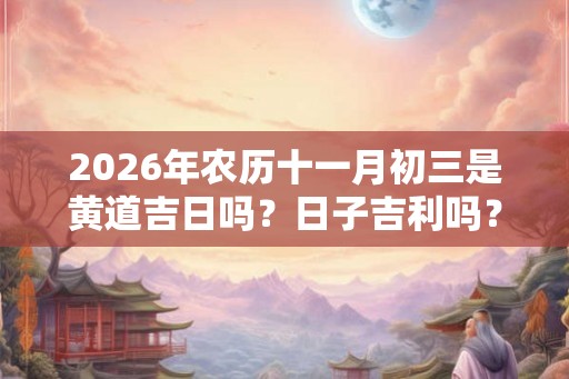 2026年农历十一月初三是黄道吉日吗？日子吉利吗？