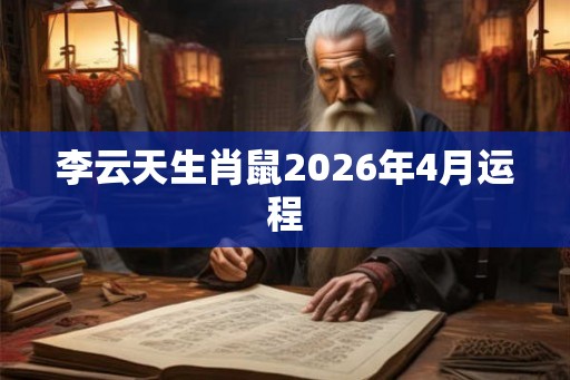 李云天生肖鼠2026年4月运程