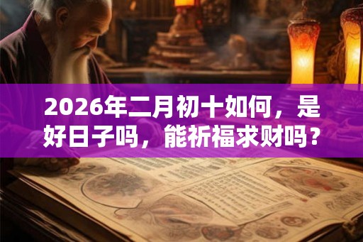 2026年二月初十如何，是好日子吗，能祈福求财吗？