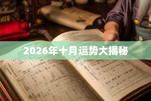 2026年十月运势大揭秘
