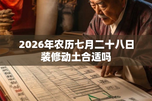 2026年农历七月二十八日装修动土合适吗