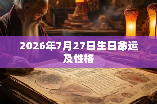 2026年7月27日生日命运及性格