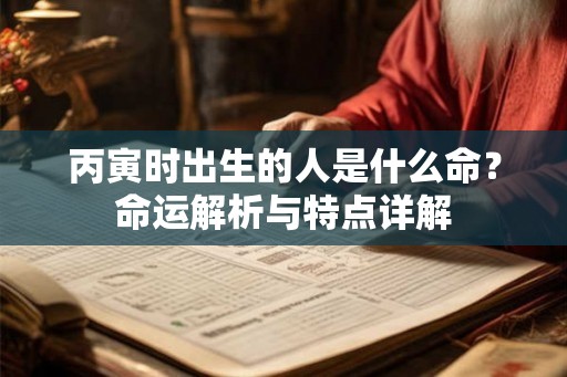 丙寅时出生的人是什么命？命运解析与特点详解