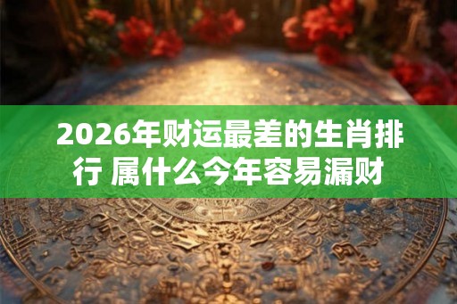2026年财运最差的生肖排行 属什么今年容易漏财