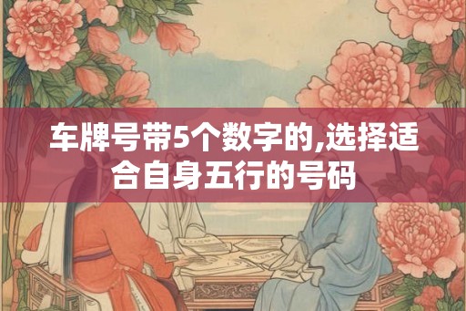 车牌号带5个数字的,选择适合自身五行的号码