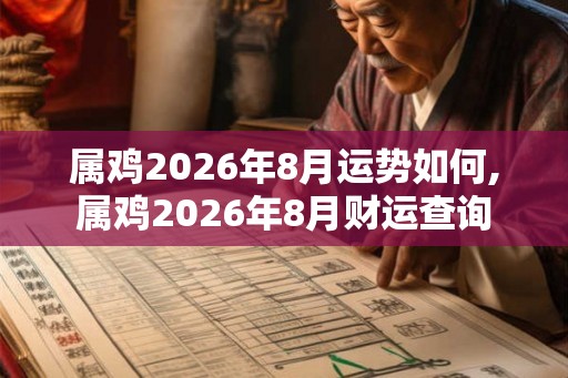 属鸡2026年8月运势如何,属鸡2026年8月财运查询