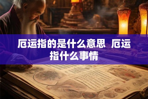 厄运指的是什么意思  厄运指什么事情