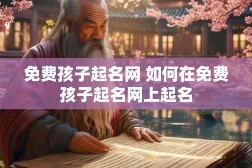 免费孩子起名网 如何在免费孩子起名网上起名