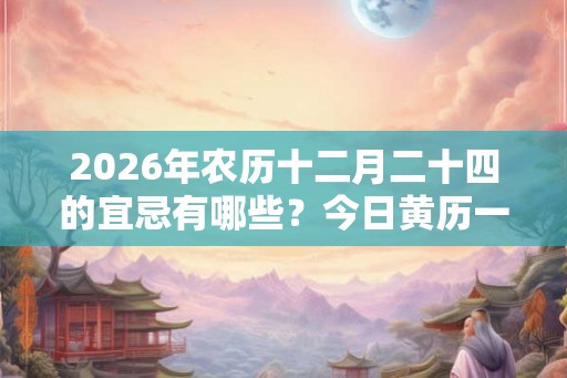 2026年农历十二月二十四的宜忌有哪些？今日黄历一览表