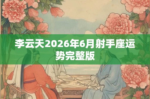 李云天2026年6月射手座运势完整版