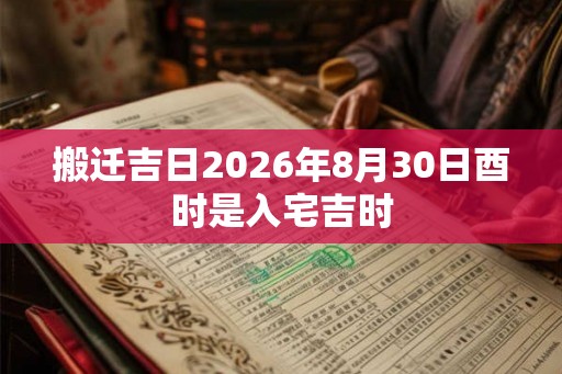 搬迁吉日2026年8月30日酉时是入宅吉时