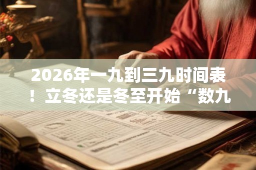 2026年一九到三九时间表！立冬还是冬至开始“数九”？
