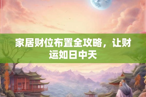 家居财位布置全攻略，让财运如日中天