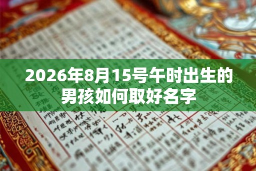 2026年8月15号午时出生的男孩如何取好名字