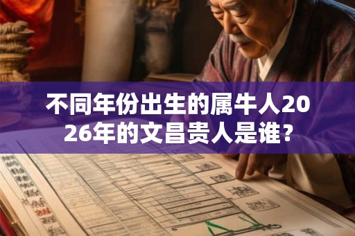 不同年份出生的属牛人2026年的文昌贵人是谁？