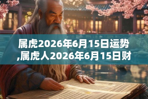 属虎2026年6月15日运势,属虎人2026年6月15日财运,生肖虎2026年6月15日运势