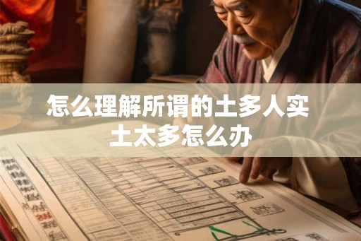 怎么理解所谓的土多人实 土太多怎么办