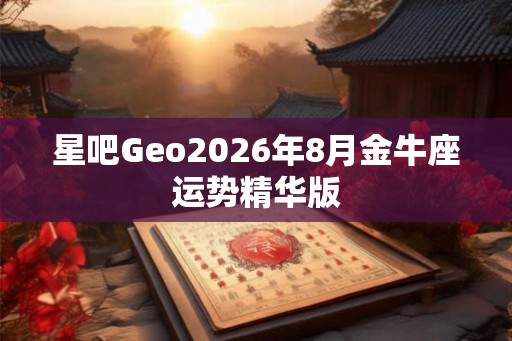 星吧Geo2026年8月金牛座运势精华版