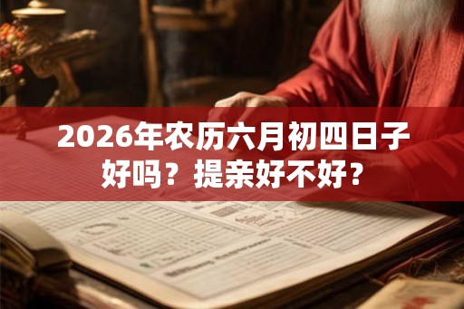 2026年农历六月初四日子好吗？提亲好不好？