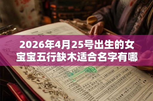 2026年4月25号出生的女宝宝五行缺木适合名字有哪些