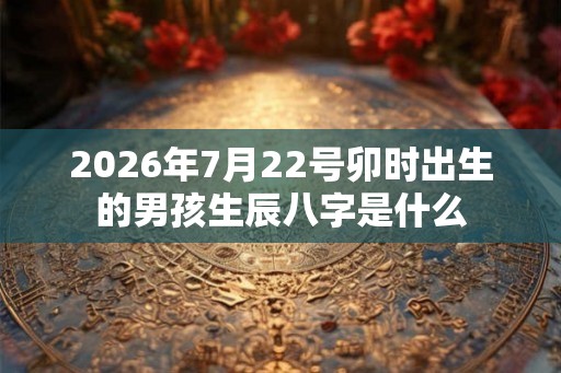 2026年7月22号卯时出生的男孩生辰八字是什么