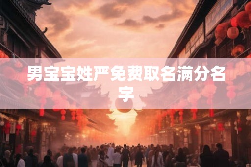 男宝宝姓严免费取名满分名字