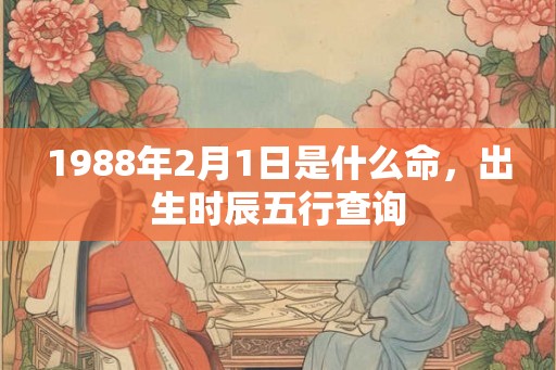 1988年2月1日是什么命，出生时辰五行查询