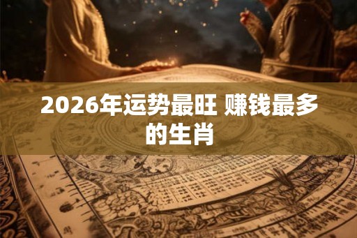 2026年运势最旺 赚钱最多的生肖