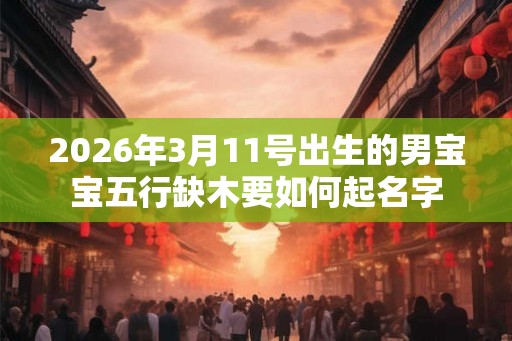 2026年3月11号出生的男宝宝五行缺木要如何起名字
