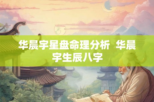 华晨宇星盘命理分析  华晨宇生辰八字